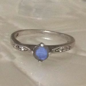💍Genuine Blue Opal Sterling Silver Ring 7.25-7.5